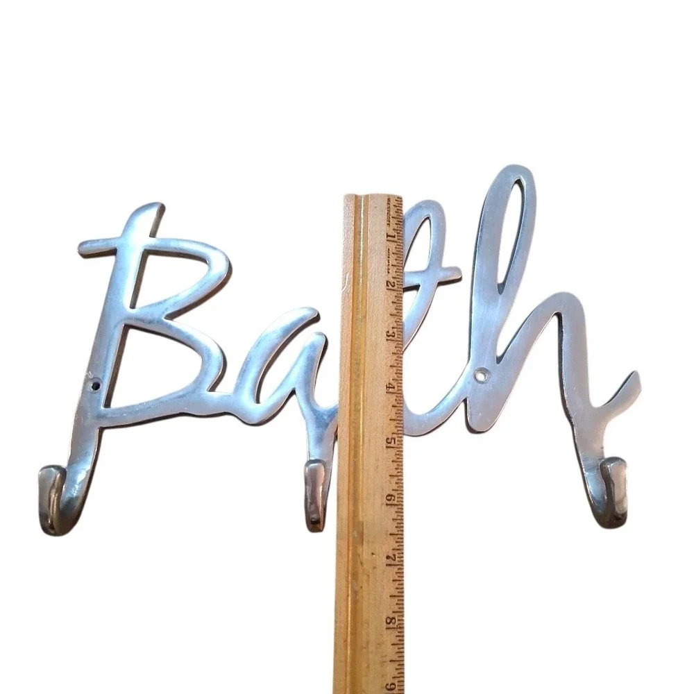 Modern Style BATH Word Wall Mount Towel Holder Robe Hook by Comfify w/ 3 Hooks